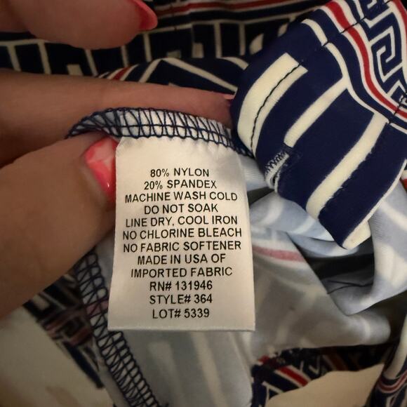 Jude Connally Button Down Top Geometric Print Long Sleeve Blue Size XS NEW - Picture 6 of 6